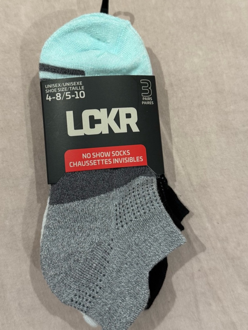 Men’s No-Show Sock 3-Pack - Mint, Gray, Black